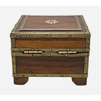 Handcrafted Wooden Decorative Storage Box – Antique Brass Detailing - 2026082502UNQ