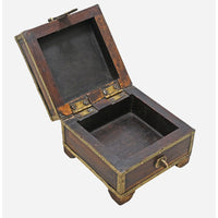 Handcrafted Wooden Decorative Storage Box – Antique Brass Detailing - 2026082502UNQ