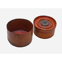 Alternate view of handcrafted rustic wooden storage box