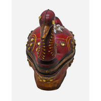 Handcrafted Wooden Peacock Kuku Chawal Box – Traditional Folk Design - 2026082510UNQ