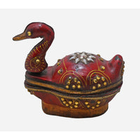 Handcrafted Wooden Peacock Kuku Chawal Box – Traditional Folk Design - 2026082510UNQ