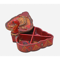 Handcrafted Wooden Peacock Kuku Chawal Box - 2026082512UNQ