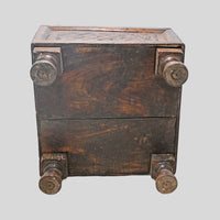 Alternate view of handcrafted carved wooden storage box
