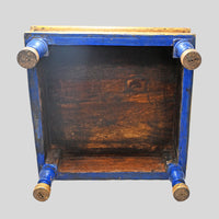 Alternate view of traditional hand-painted wooden low chowki table