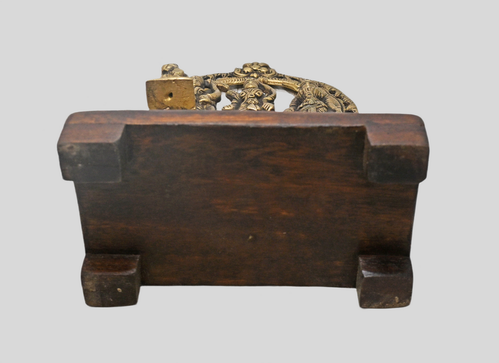 Handcrafted brass Ram Darbar statue, alternate view