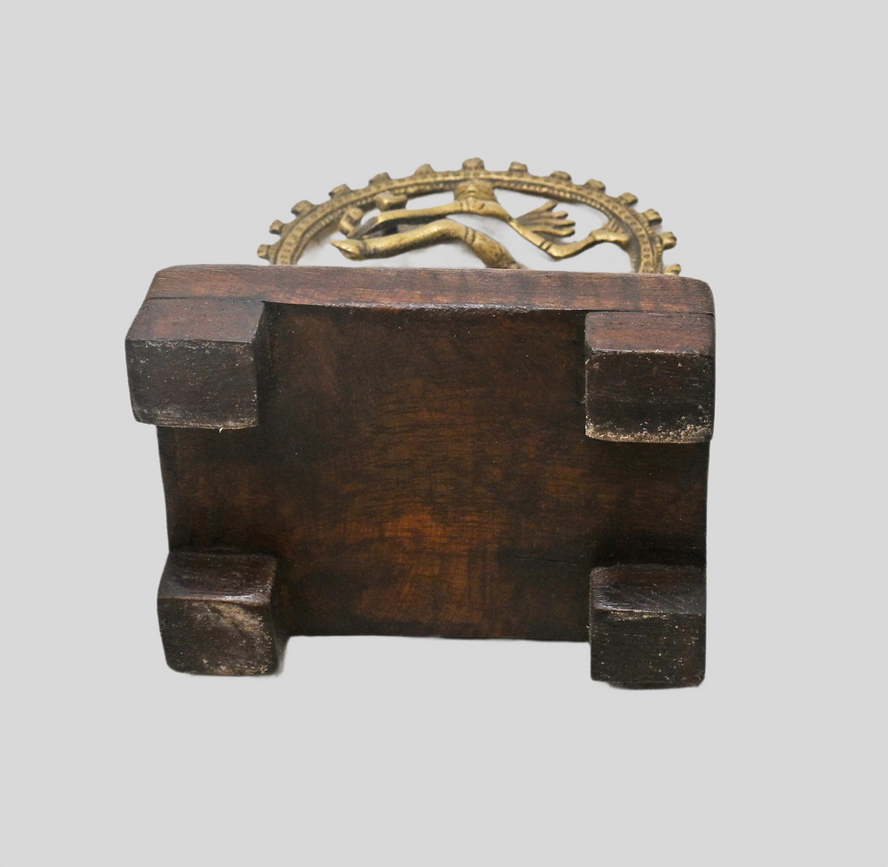 Brass Nataraja dancing Lord Shiva statue, alternate view