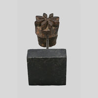 Alternate view of handcrafted floral star wooden printing block