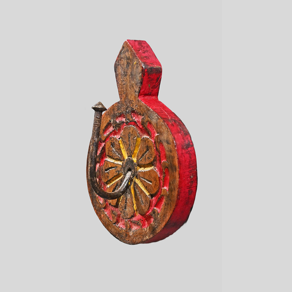 Alternate view of handcrafted wooden wall key hanger