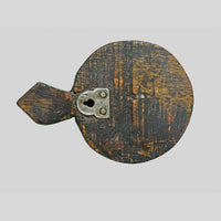 Alternate view of traditional wooden wall key holder with iron hook