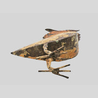 Hand-painted iron owl figurine, close-up detail