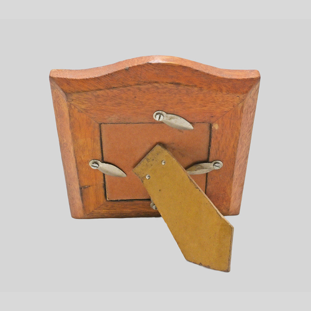 Wooden picture frame with cow artwork, alternate view