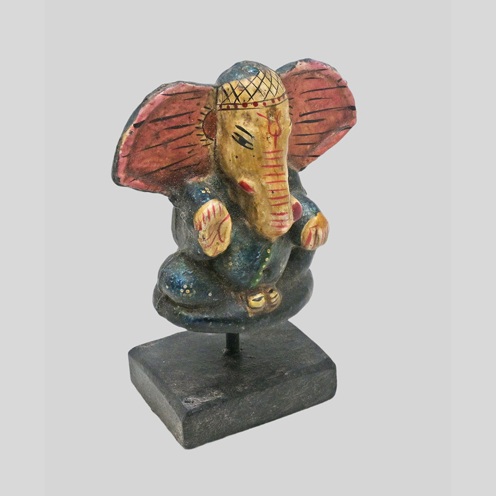 Vintage handcrafted wooden Lord Ganesha figurine - photo 2