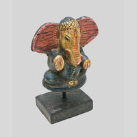 Vintage handcrafted wooden Lord Ganesha figurine - photo 2