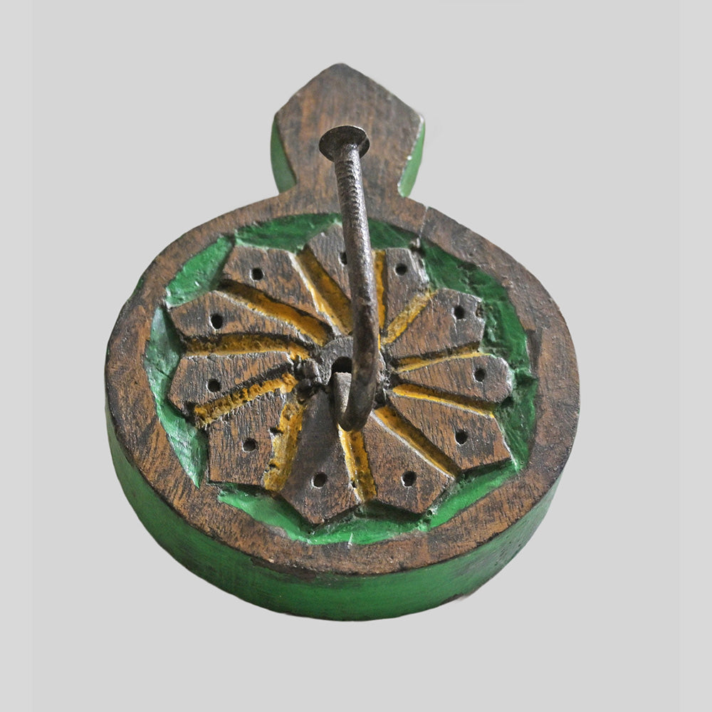 Hand-painted wooden wall hook, additional angle