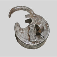antique Aligarh iron padlock with original key, product detail