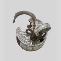 antique iron padlock with original key, product detail