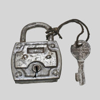 Silver-finish iron padlock detail