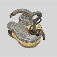 Antique Six-Lever Iron Padlock with Original Key, view 7