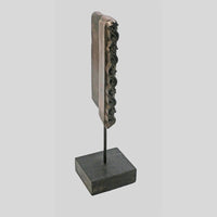 Second view of wooden textile printing block and stand