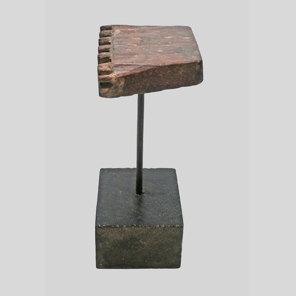 Antique Wooden Textile Printing Block with Stand, view 4