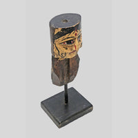 Wooden queen bust figurine, angled view