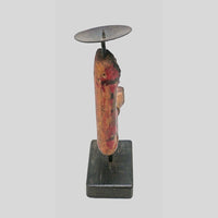 Vintage wooden candle holder, alternate view
