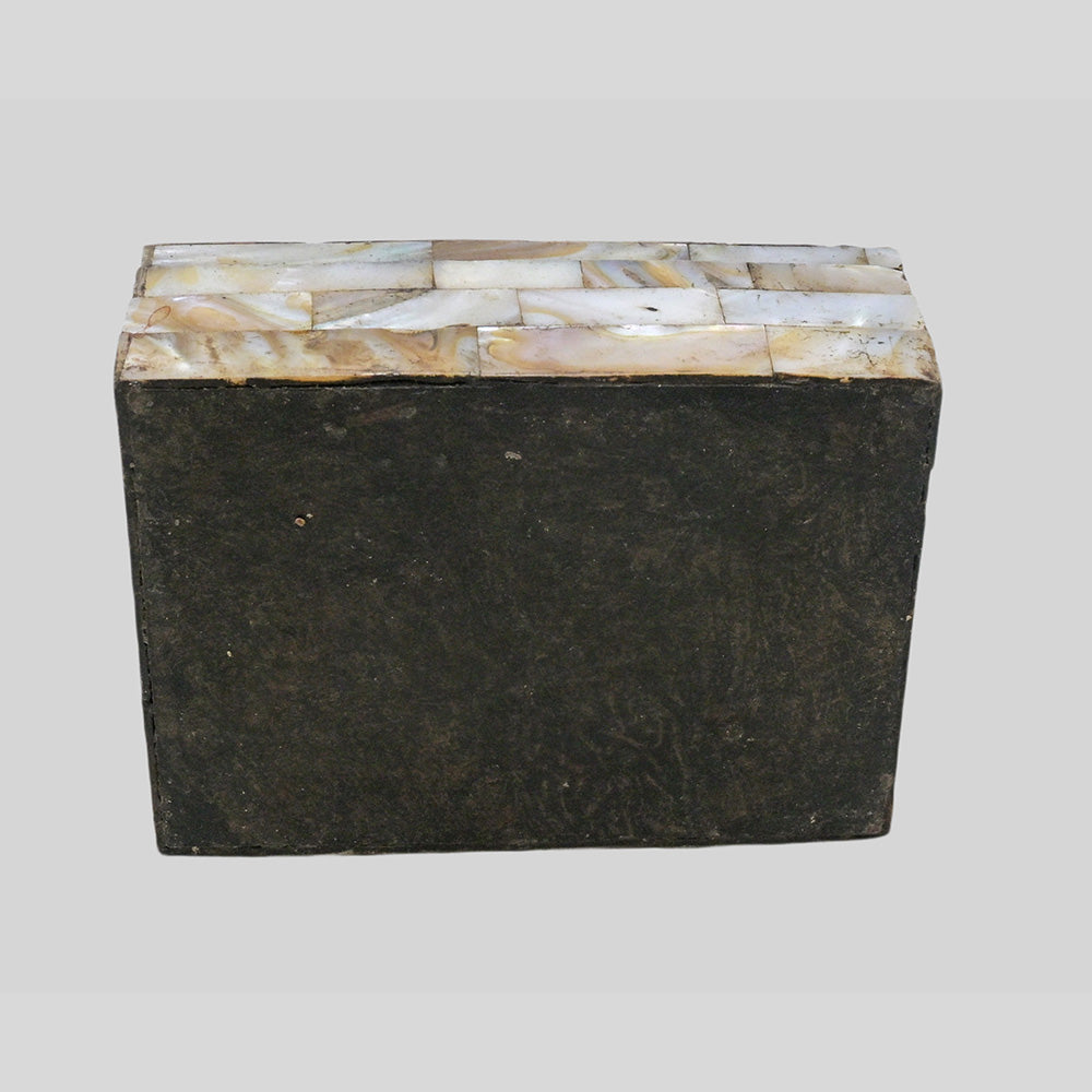 Decorative Mother of Pearl inlay on wooden trinket box