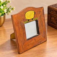 Hand-Painted Wooden Photo Frame, Vintage Decor