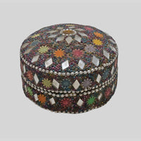 Vintage Lacquered Wooden Trinket Box with Glass Mosaic - view 2