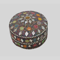 Vintage Lacquered Wooden Trinket Box with Glass Mosaic - view 3