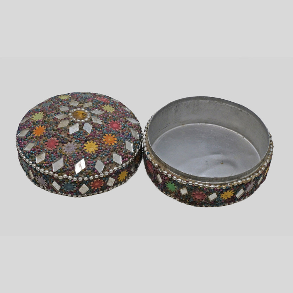 Vintage Lacquered Wooden Trinket Box with Glass Mosaic - view 5