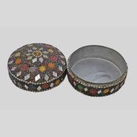 Vintage Lacquered Wooden Trinket Box with Glass Mosaic - view 5