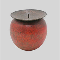 Apple-Shaped Wood and Iron Candle Holder – product view 4