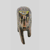 Hand-Painted Wooden Elephant Figurine with hand-painted folk-art patterns, alternate view