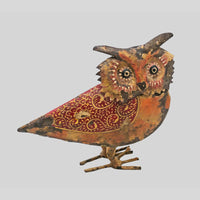 Vintage Hand-Painted Iron Owl Figurine - view 2