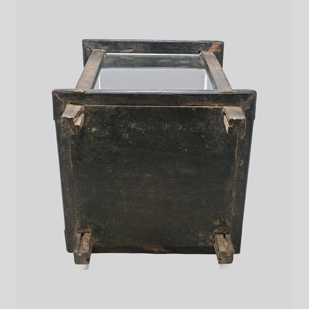 Antique Wooden Cage Oil Lantern with Glass Guard - view 6