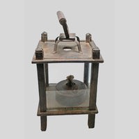Antique Wooden Cage Oil Lamp with Glass Cover - view 3