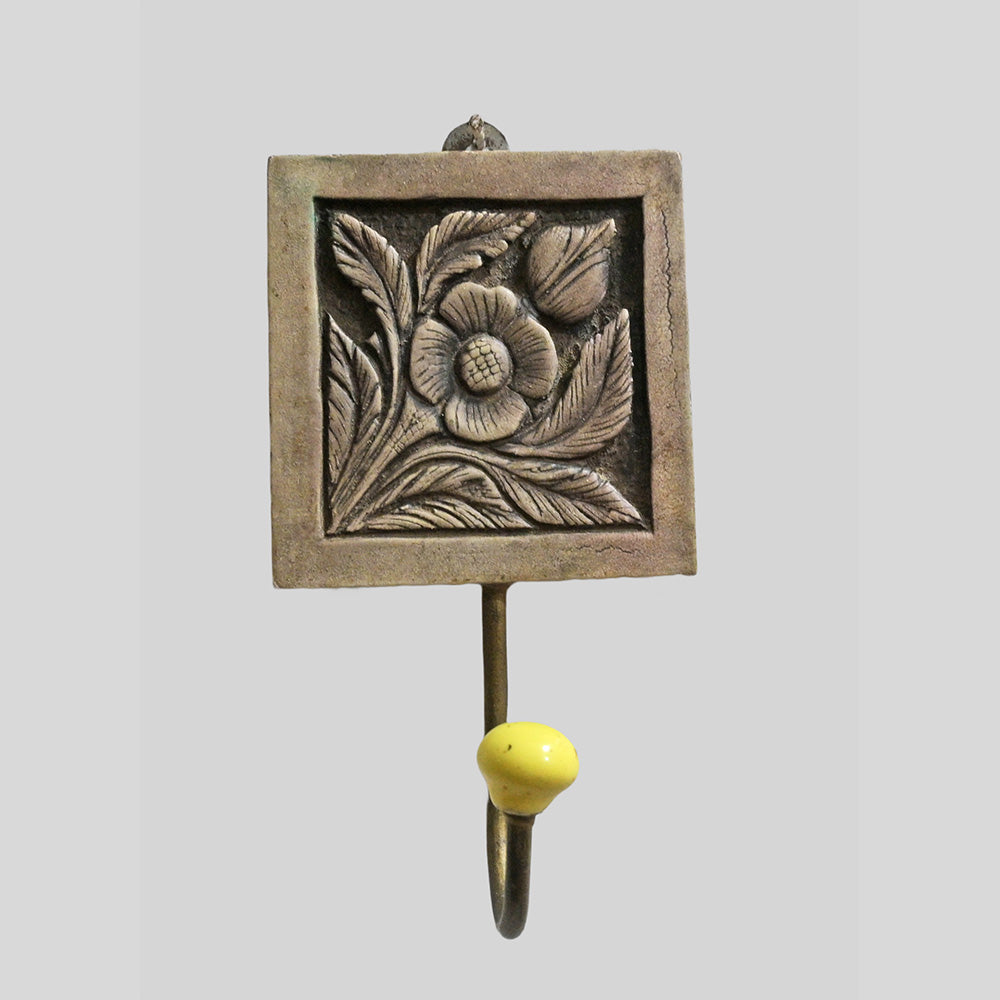 Handcrafted Wooden Hook Hanger with Ceramic Knob - view 3