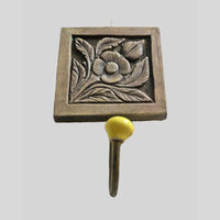 Handcrafted Wooden Hook Hanger with Ceramic Knob - view 6