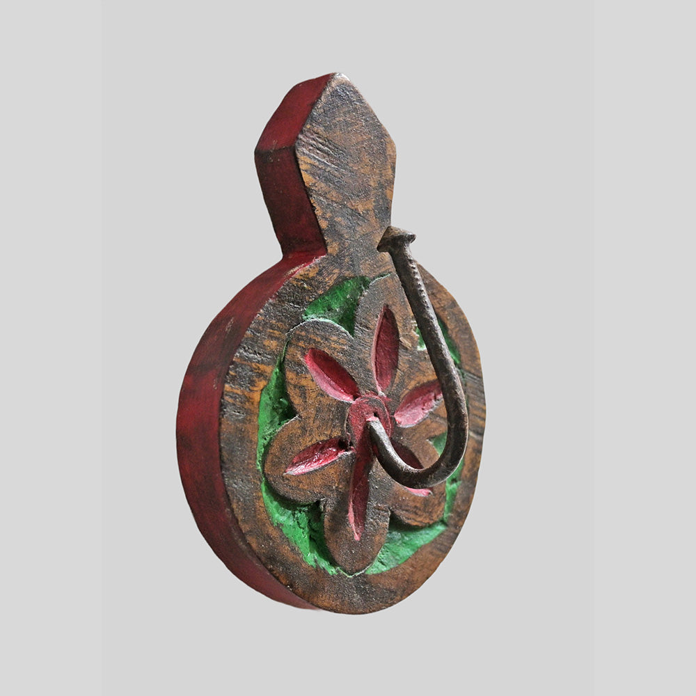 Vintage Handcrafted Wooden Wall Hook Hanger - view 2