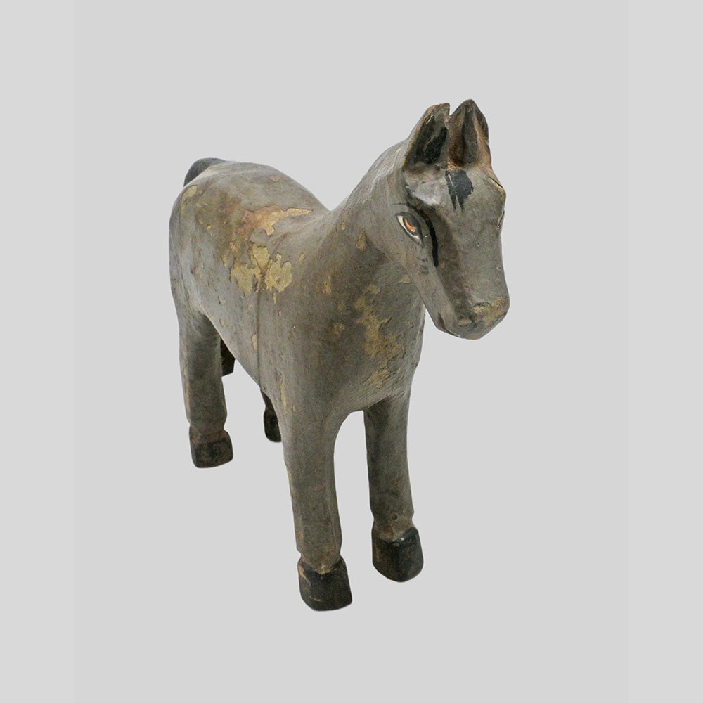 Vintage handcrafted wooden horse figurine - view 2