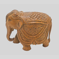 Intricate Kadam Wood Elephant Statue, product view 4