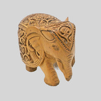 Hand-Carved Kadam Wood Elephant Figurine, product view 2