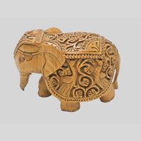 Hand-Carved Kadam Wood Elephant Figurine, product view 4