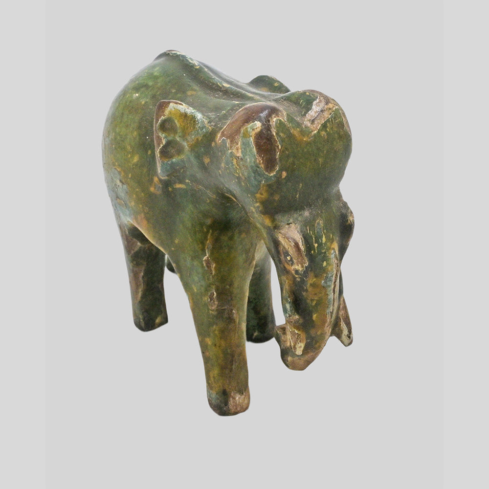 Vintage handcrafted wooden elephant figurine - view 2