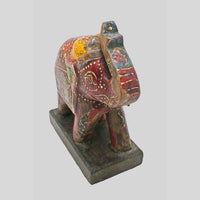 Hand-Painted Wooden Elephant Figurine – product view 2