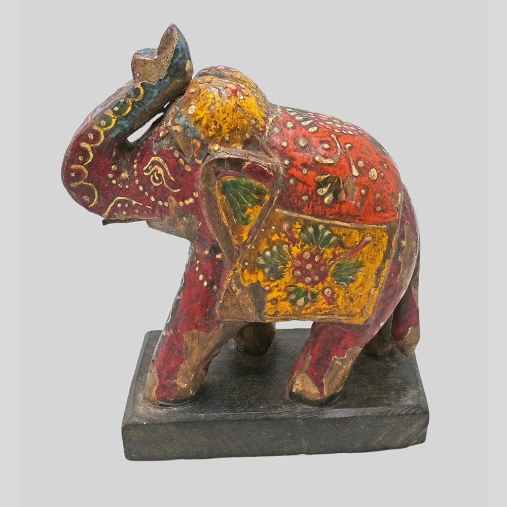 Hand-Painted Wooden Elephant Figurine – product view 4
