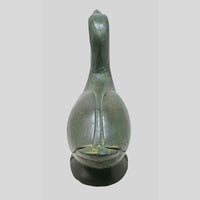 Handcrafted duck figurine with antique finish, alternate view