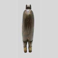 Handcrafted wooden folk camel figurine with brass decoration - view 5