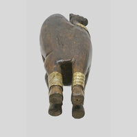 Handcrafted wooden folk camel figurine with brass decoration - view 6